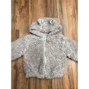 Baby & Child Teddy Bear Sherpa Hoodie Jacket‎ Gray Size 18M